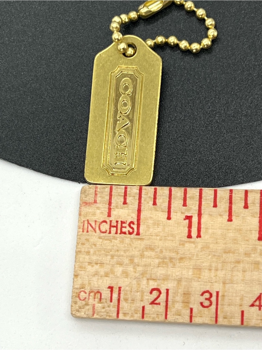 Authentic Coach Brass Tone Metal Logo Bag Hangtag Purse Charm Keychain Tag - Picture 9 of 10